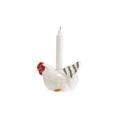 Hand-Painted Stoneware Hen Shaped Vase