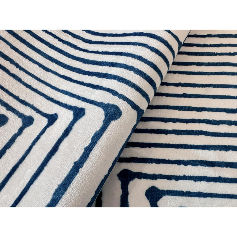  Teos - Indoor, Machine Washable Area Rug - 2'x3' Blue Ivory Home Carpet, Rectangle 2' x 3'