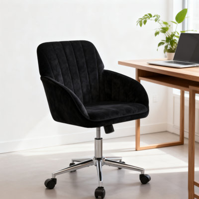 Modern Adjustable Office Chair with Soft Cushion, Metal Legs