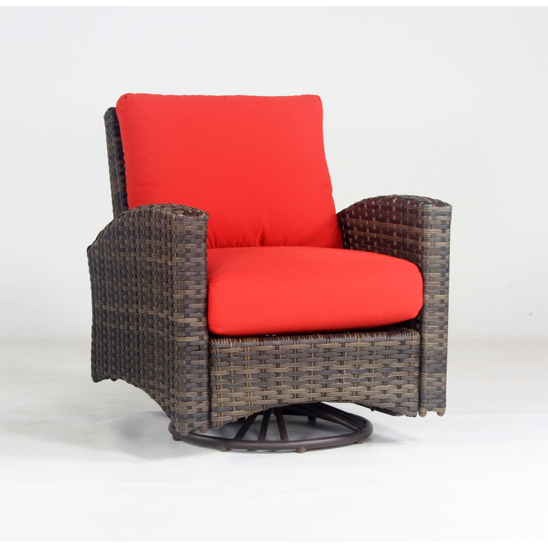 Chaise de patio pivotante avec coussins Mccormac, Cast Shale Sunbrella® tissage uni
