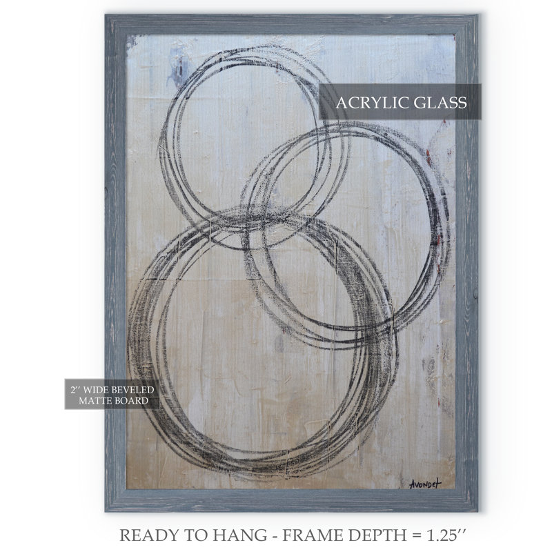« circulaire i » par paul cezanne-image-cadre de dessin, H 16 po x l 22 po x P 1 po, Cadre de toile gris