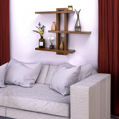 Rashanda 3 Piece Pine Solid Wood Floating Shelf