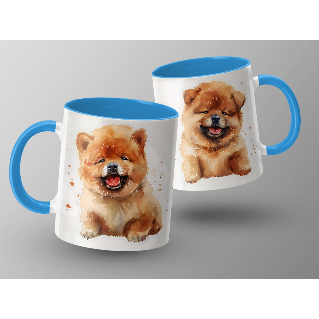 Three Happy Chow Chow Puppies Design 11oz Coffee Mug