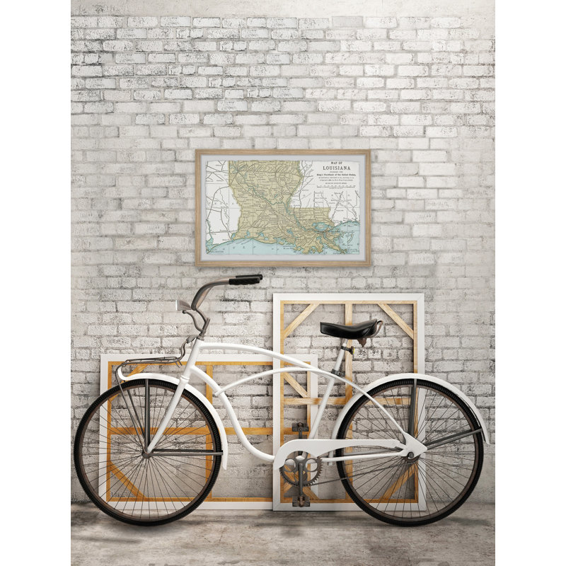 Louisiana State Map - impression encadrée, H 8 po x l 12 po x P 1,5 po