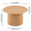 Table basse ronde en placage de bois, table basse en MDF avec base en métal, table d'appoint pour salon, salle de réception-215023182