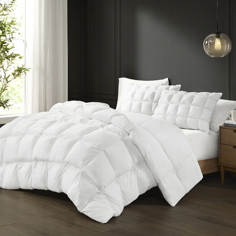 Édredon en duvet synthétique double / grand, bourre en microfibre haute densité à 100%, surpiqûres 3D pour une allure de nuage, conception de point de chute, mois froids de bourre lourde, boucles d'angle, assorti