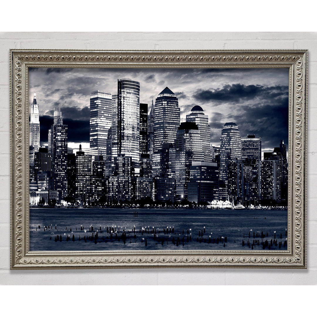 Manhattan Panorama In Blau - Druck