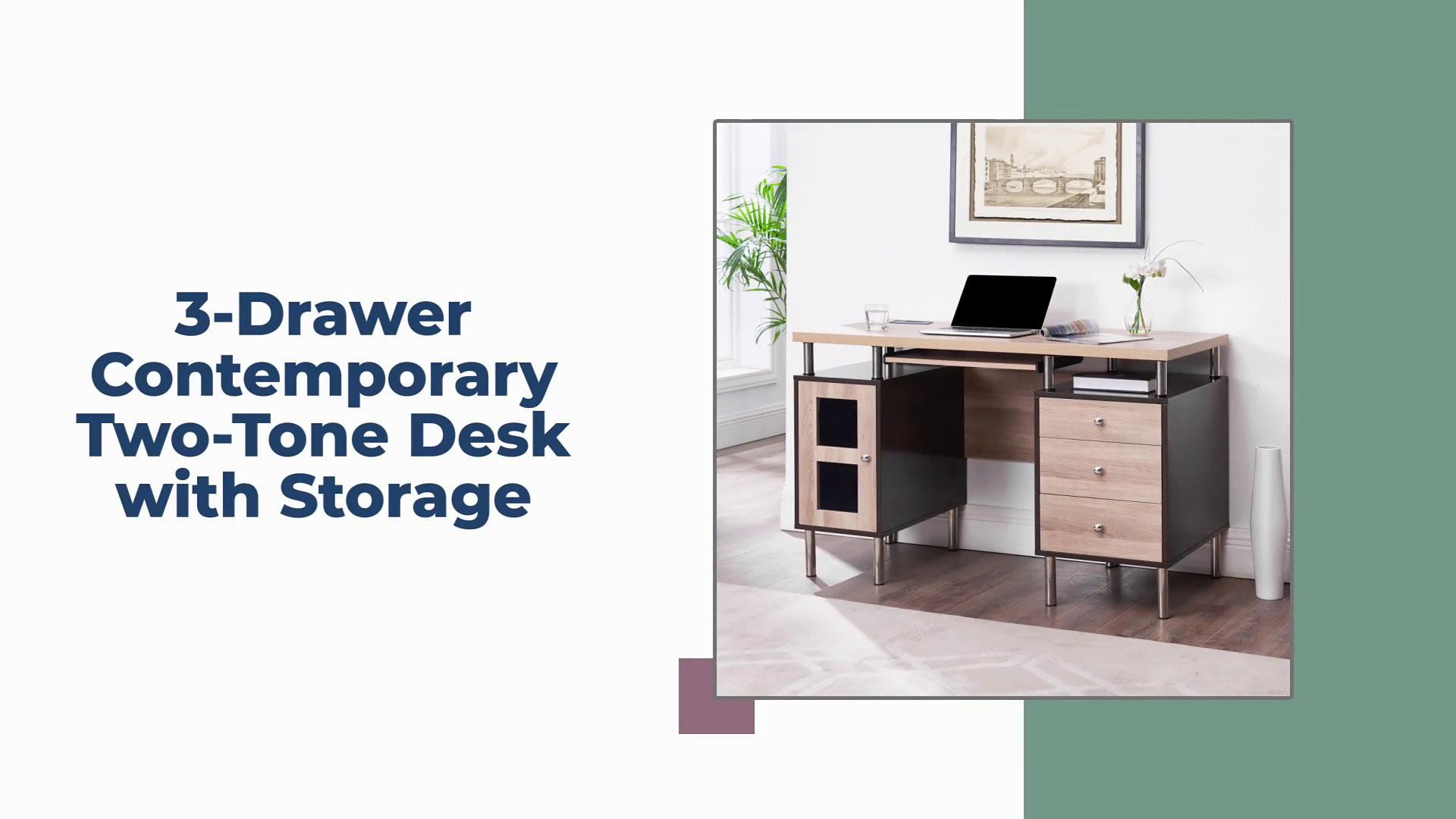 EIF Boîte De Rangement De Bureau En Bois Retro Meuble De Rangement De Bureau En Bois Multicouche