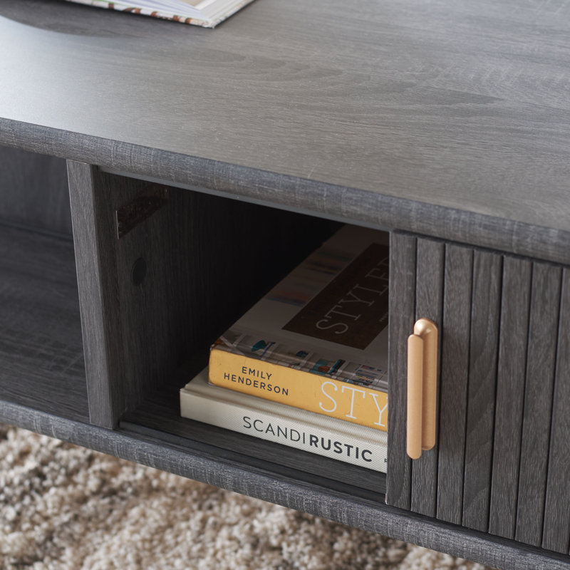 Cestar Single Coffee Table,  Distressed Black