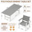  Ensemble repas 7 pièces rectangulaire avec fauteuils, trou de parasol, blanc et gris 7 pièces-132381101