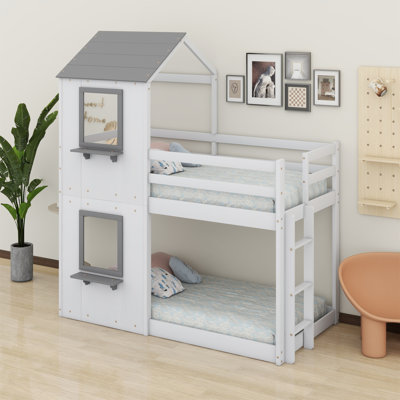 Aaima Kids Twin Over Twin Bunk Bed