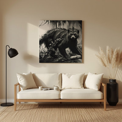 Faune, art mural gris Binturong
