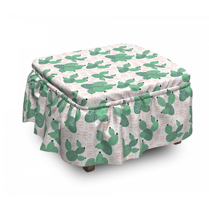 Housse pour repose-pieds tropical succulent art