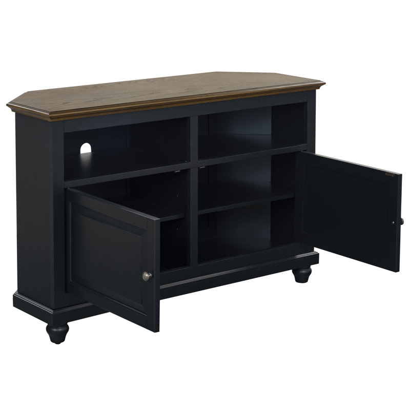 Meuble télé de coin 50 po Willoe, Noir, H 32,5 po x L 50 po x l 18 po
