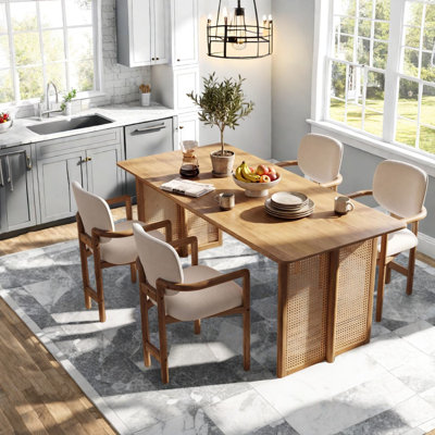 Ensembles de table et chaises de salle à manger spacieux en bois pour la maison (comprend la table et les chaises).