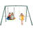 440lbs 2 Seat Swing Set with Belt and Saucer Swing