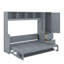 Lit escamotable double avec tiroirs et garde-robe-1103074576