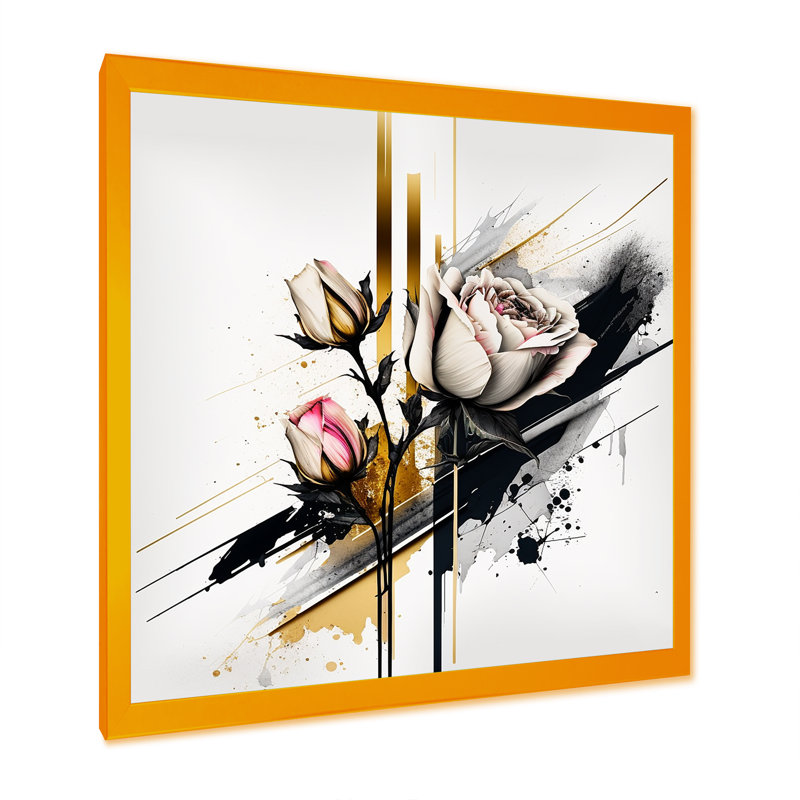 «Roses Flow Flower on Abstract Fusion II», reproduction sur toile, H 30 po x l 30 po x P 1 po