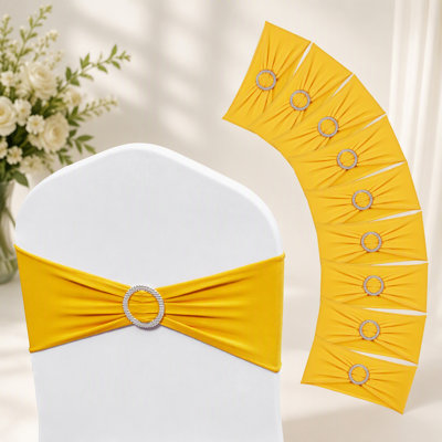 Stretch Spandex Chair Sashes with Round Buckle