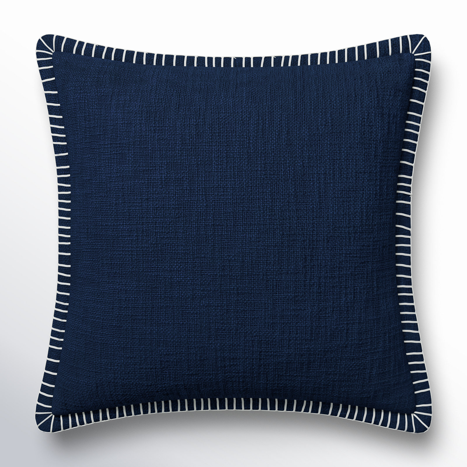 Fernande 22" x 22" Cotton Pillow Cover, Navy, No Fill, 22" H x 22" W x 1" D