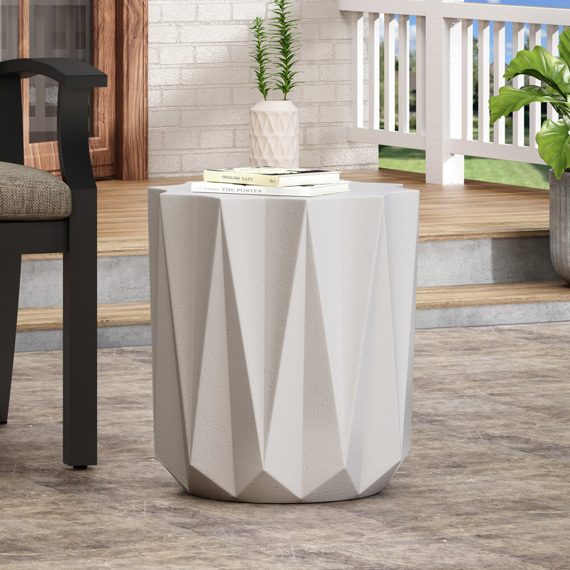 Table de bout légère en oxyde de magnésium, 15,31 po x 15,31 po, béton moderne et d'extérieur, 15,31 po x 17,72 po, élégante et fonctionnelle