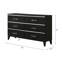 Commode 6 tiroirs Chelsie, finition noire