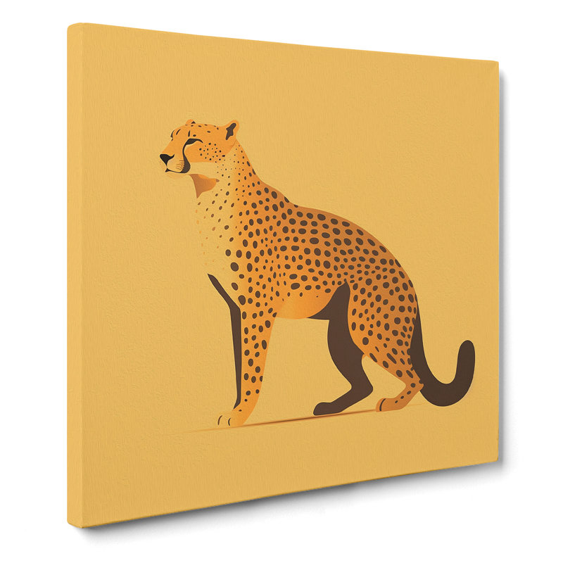 Cheetah Minimalism - Wrapped Canvas - Framed Print, 50cm H x 50cm W x 3cm D