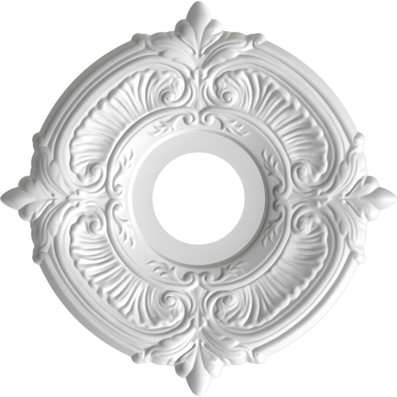 Attica Thermoformed PVC Ceiling Medallion, 13" H x 13" W x 0.75" D, UltraCover Satin Smokey Beige