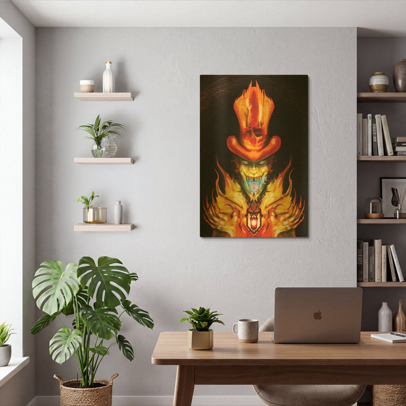 «Spring Heel Jack» par Michael Stewart, art mural en métal doré, 12 po x 16 po, 24 po x 36 po