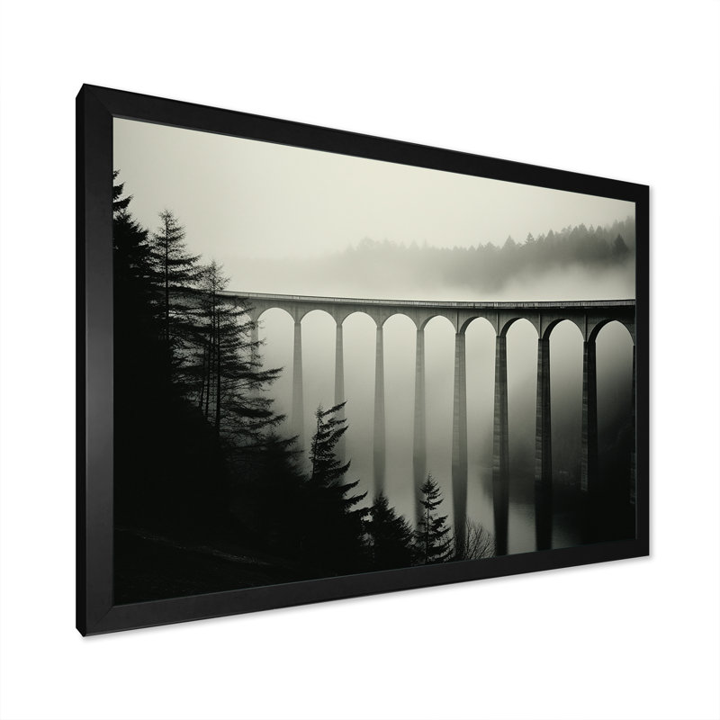 «Bridges Mimalisme» - impression, H 12 po x l 20 po x P 1 po, Cadre simple noir