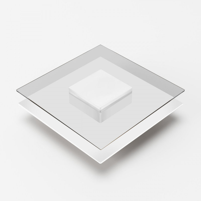 Artavis Glass Top Coffee Table, White