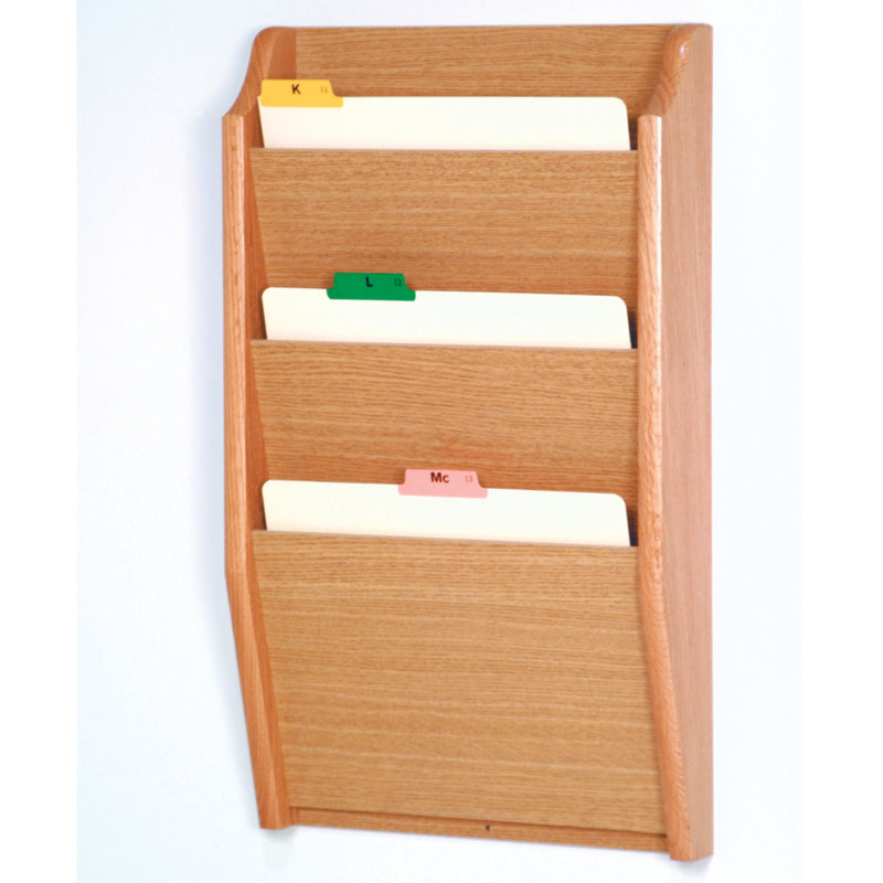 Porte-cartes à trois pochettes, Chêne clair