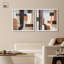 Ensemble de décoration murale « Geometric Harmony » avec cadre-vitrine, couleur beige, par Art Remedy, cadre noir, 12 x 12-1233735618-1233735646