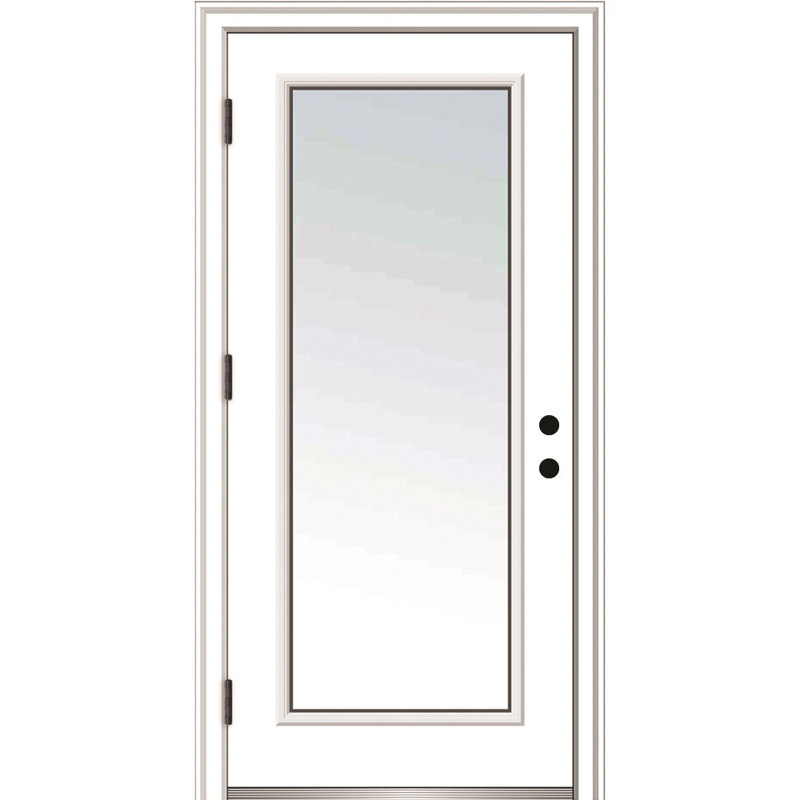 Porte d'entrée avant en verre transparent, Côté droit / vers l'extérieur, H 80 po x l 36 po x P 1,75po, 4,56 po