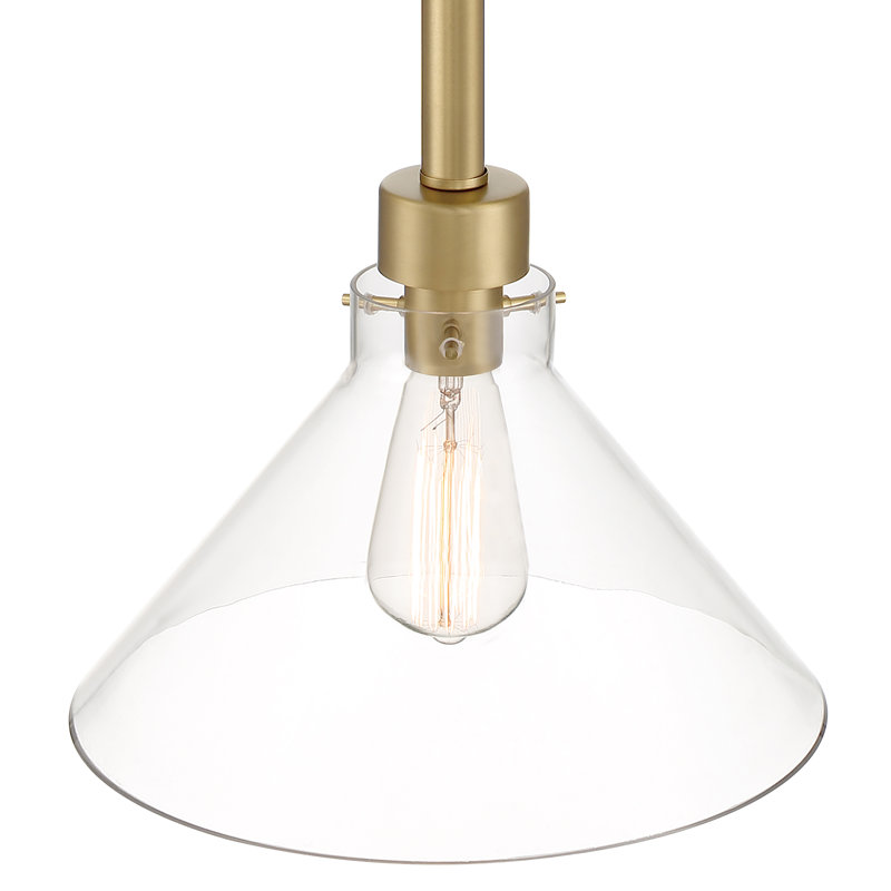 Luminaire suspendu conique à 1 lumière Kylepatrick, H 58 po x l 12 po x P 12 po