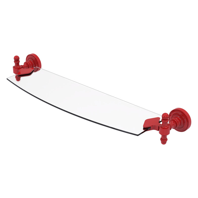 Tablette en verre Retro Dot Inch, H 2,5 po x l 18 po x P 5 po, Rouge pompier