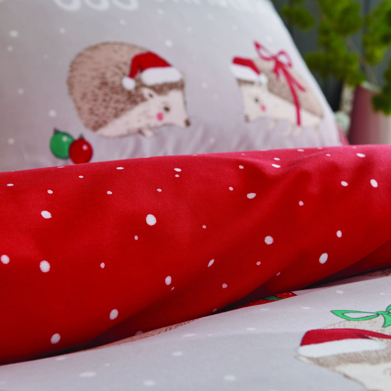 Hoggy Christmas King Duvet Cover Set, Single Duvet Cover + 1 Standard Pillowcase