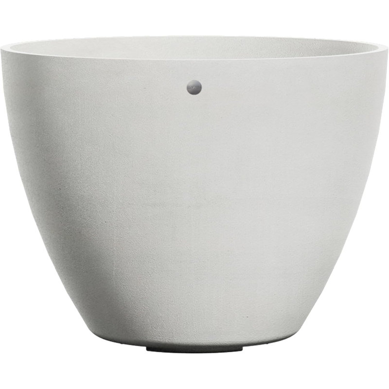 Lupo Large Tapered Round Planter -, 15.4" H x 20" W x 20" D, White Stone