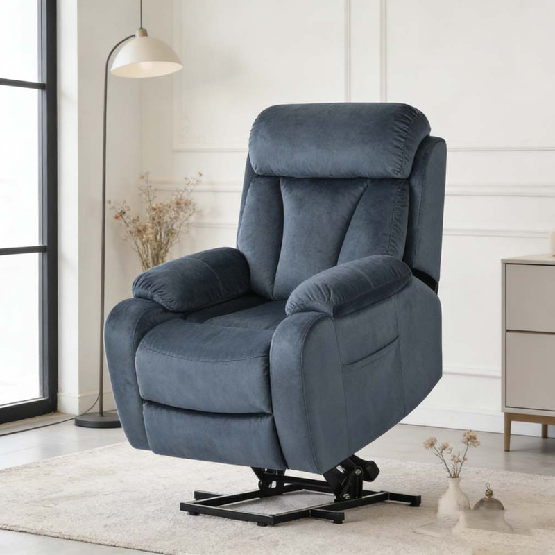 Fauteuil inclinable électrique Power Lift, Marine, Velours