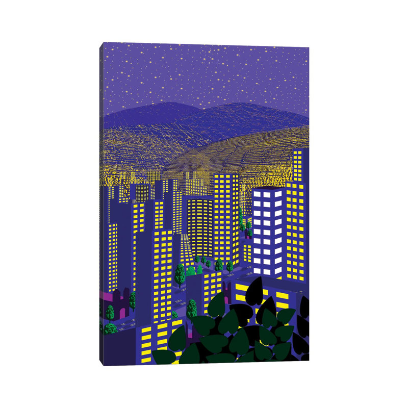 Mexico City At Night by Charles Harker - Wrapped Canvas Print, 66.04 cm H x 45.72 cm W x 3.175 cm D