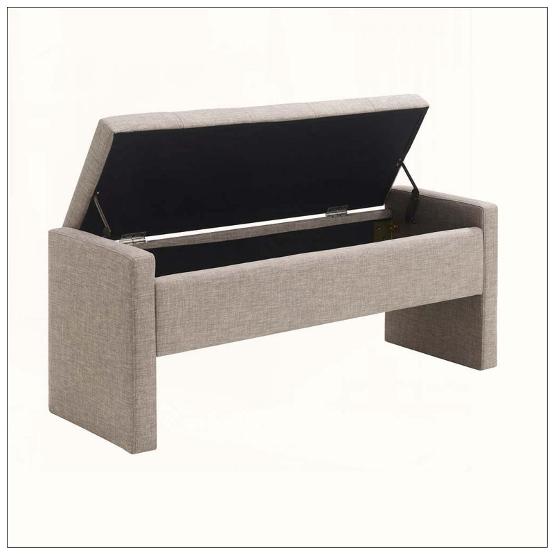 Banc de lit moderne avec rangement, Brun / gris