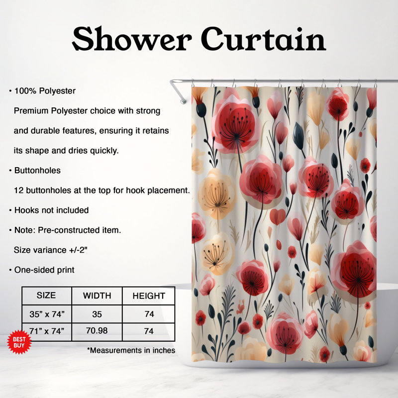 Pink Carnation - Premium Shower Curtain, 74"H x 71"W