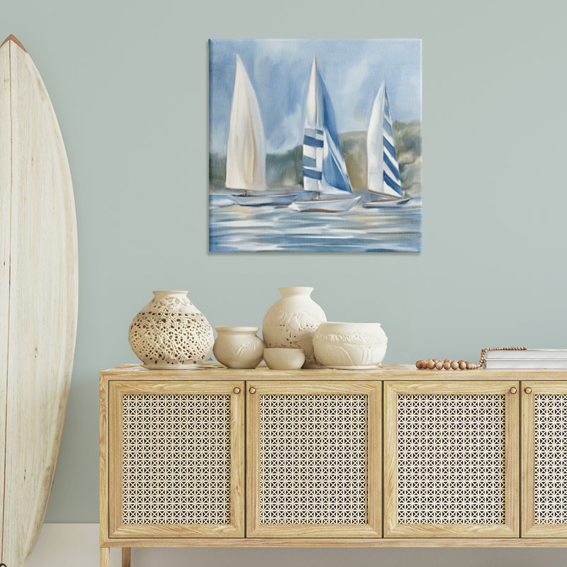 Art mural sur toile Sailo Trio Drifting par Kim Allen, H 36 po x l 36 po