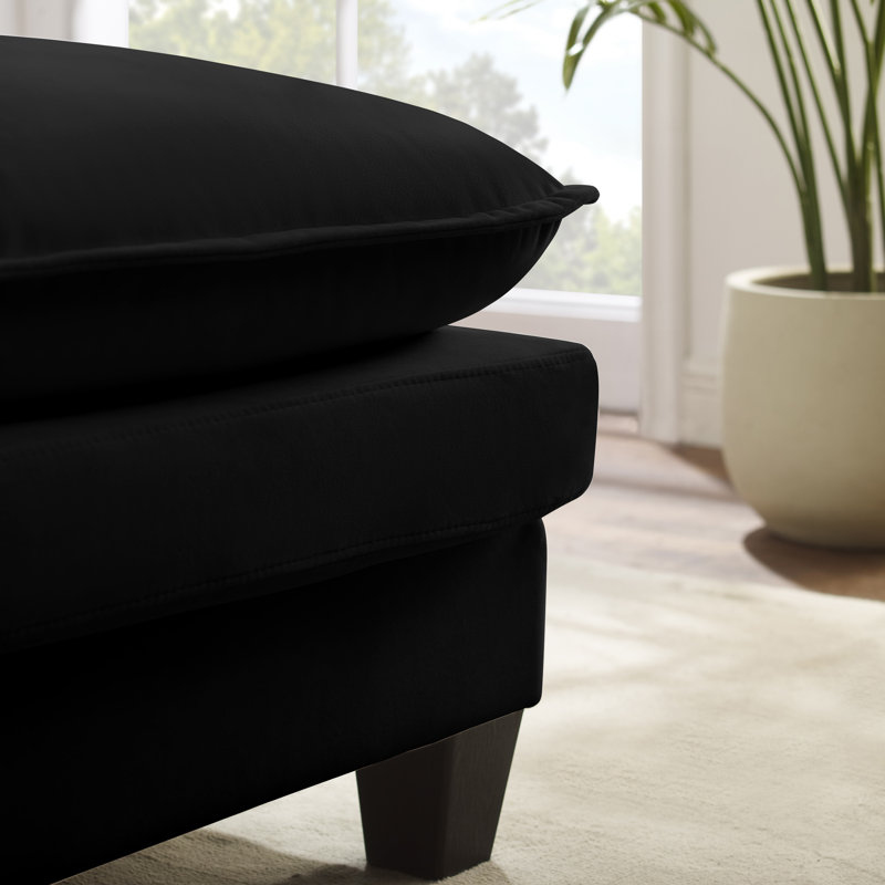6-piece U-shaped upholstered sectional sofa, Black