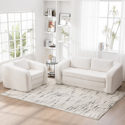 Ensemble de lit en chenille pliable 2 pièces, pour appartement, salon. Chenille douce en forme de goutte de pluie, utilisation multifonctionnelle, rembourrage en mousse haute densité, bord arrondi, fond imperméable antidérapant, aucun assemblage requi