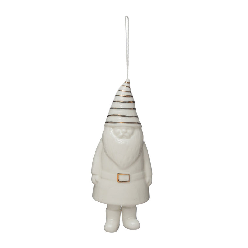 Cloche de gnome en grès avec galvanoplastie dorée