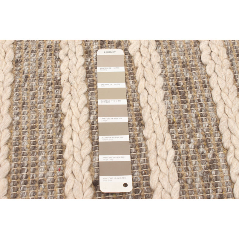 Tapis taupe en laine tressé à la main Southwestern