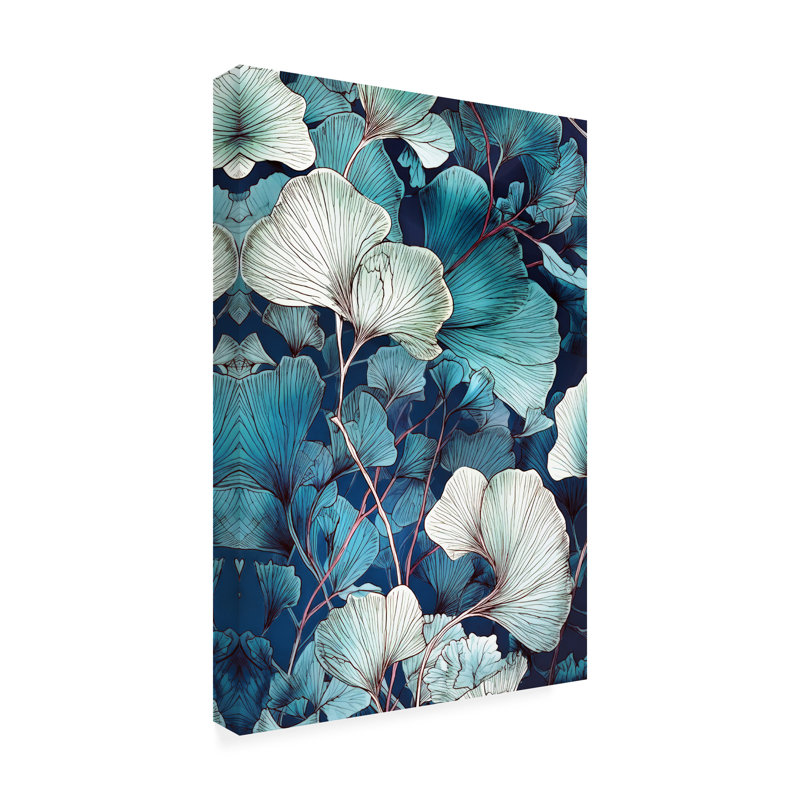 Art sur toile, bolologia Justyna Jaszke Ginko Biloba 9 feuilles, 22" H x 32" W