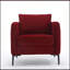 Chaise d'appoint Mid-Century moderne en velours avec coussin et pieds en métal pour le salon, la chambre à coucher ou le bureau