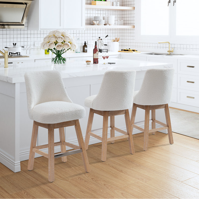 Swivel Counter Stool, White